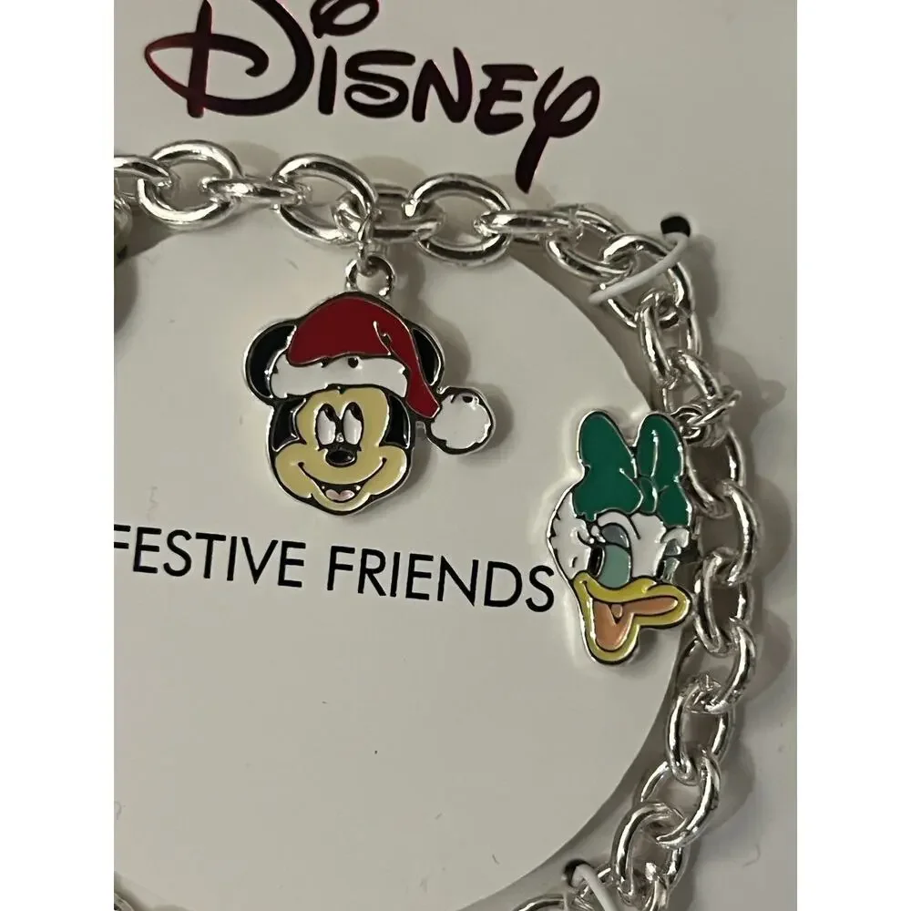 Disney Keychain Charm Clasp Bracelet New with Tags Mickey Mouse Minnie Mouse